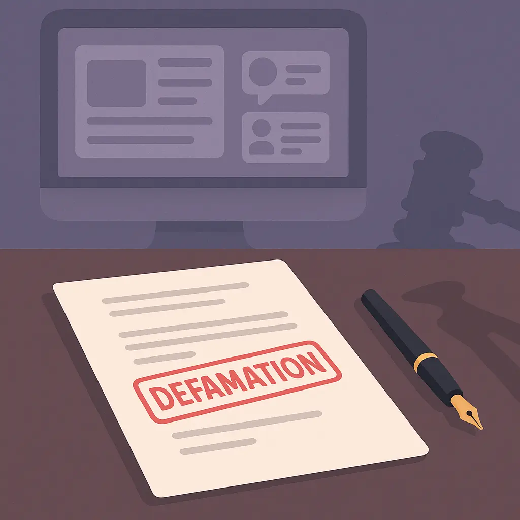 Legal Notice for Defamation