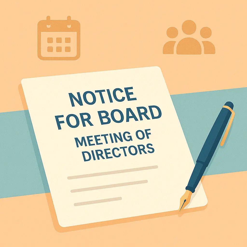 Notice for Board Meeting of Directors