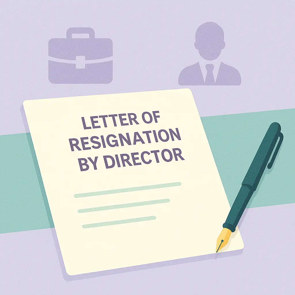 Letter of Resignation by the Director of a Company