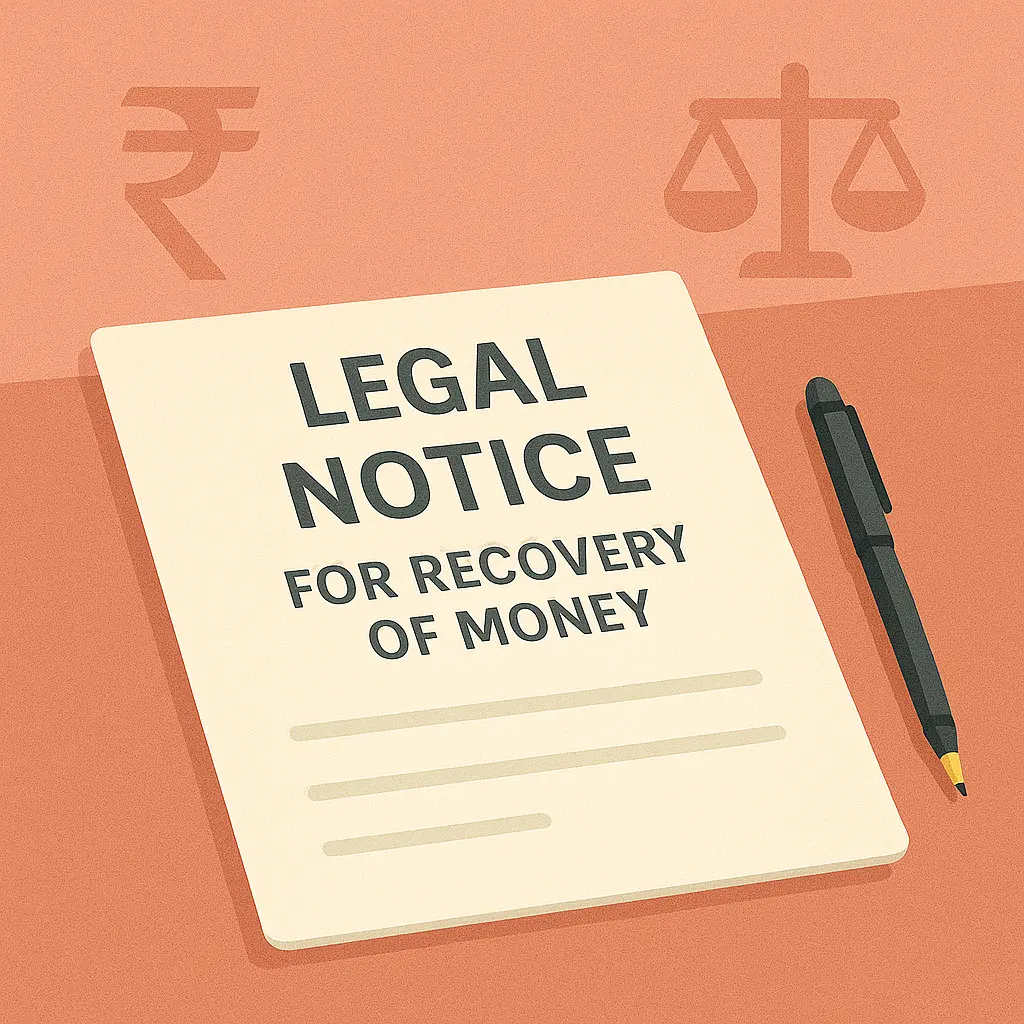Legal Notice for Recovery of Money