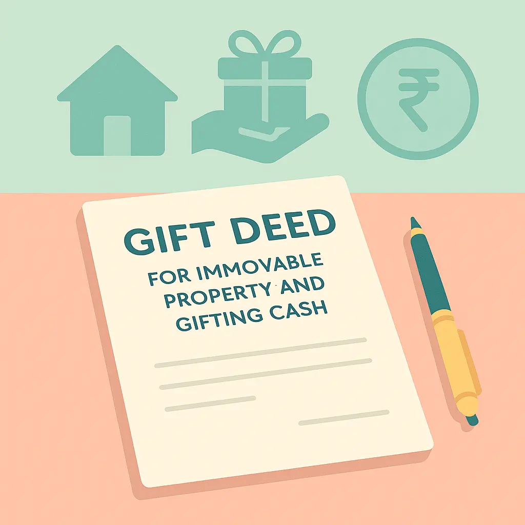 Gift Deed for Immovable Property and Gifting Cash